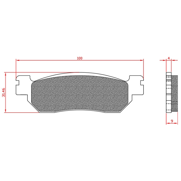 PLAQUETTE DE FREIN MAXISCOOTER BRENTA ADAPT. YAMAHA XMAX 125CC 2010-2018 / MAJESTY / XMAX / XCITY 250CC 2005-2014 ARRIERE (HOMOLOGUEE ECE R90) BR3022