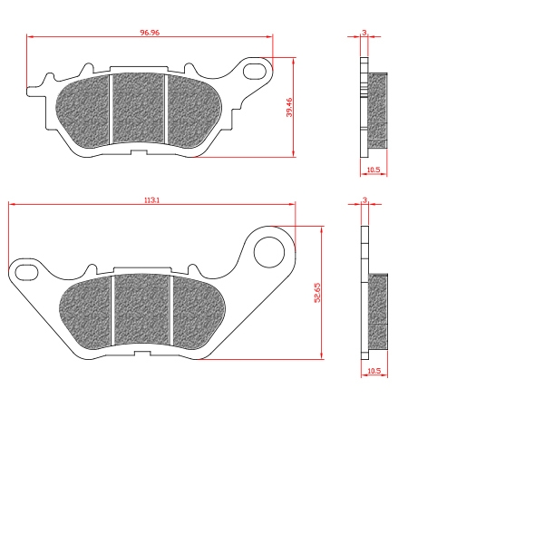PLAQUETTE DE FREIN MAXISCOOTER BRENTA ADAPT. YAMAHA 125 XMAX 2018>. 300 XMAX 2017> AR. 320 MT-03 2016> AV. 320 YZF-R3 2015> YBR 125CC 2008-2016 ARRIERE (HOMOLOGUEE ECE R90) BR3195