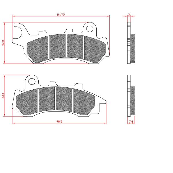 PLAQUETTE DE FREIN MAXISCOOTER BRENTA ADAPT. HONDA PCX 125-150CC 2018-2024  AV (HOMOLOGUEE ECE R90) BR3237 ( ETRIER NISSIN )