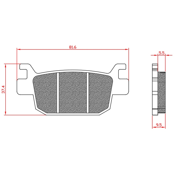 PLAQUETTE DE FREIN MAXISCOOTER BRENTA ADAPT. HONDA ADV 350 /  SH 125-300 / SWING 125 / 150CC / FORZA 125CC 2015-2019 / BENELLI LEONCINO / TNT MOTOR XCO 125CC  ARRIERE / PEUGEOT METROPOLIS 400 2016-202