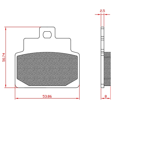 PLAQUETTE DE FREIN MAXISCOOTER BRENTA ADAPT. APRILIA SCARABEO 50-100CC. LEONARDO. MOJITO  AVANT / LEONARDO ARRIERE  (HOMOLOGUEE ECE R90) BR3028