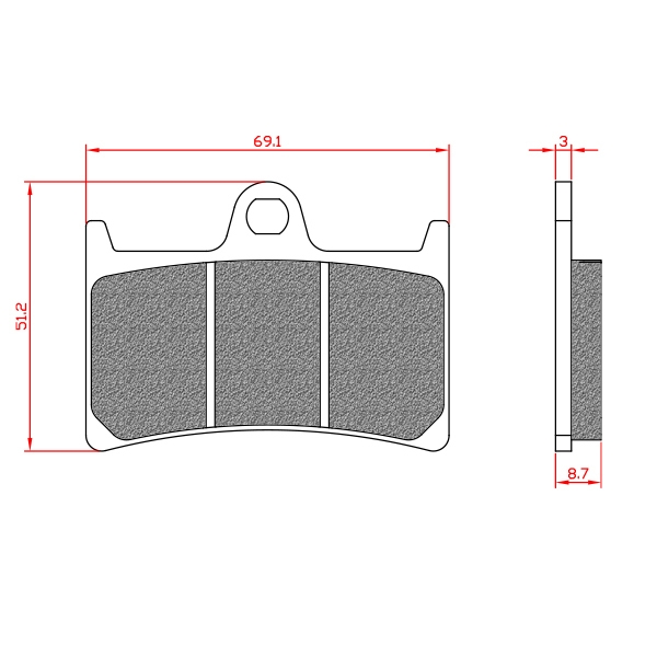 PLAQUETTE DE FREIN MAXISCOOTER BRENTA ADAPT. YAMAHA TMAX 500 2008-2011 AV. 530 TMAX 2012> AV. 560 T-MAX 2020>  AVANT (HOMOLOGUEE ECE R90) BR3094
