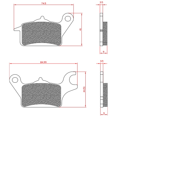 PLAQUETTE DE FREIN MAXISCOOTER BRENTA ADAPT. YAMAHA TRICITY 125-300CC  AVANT GAUCHE (HOMOLOGUEE ECE R90) BR3178
