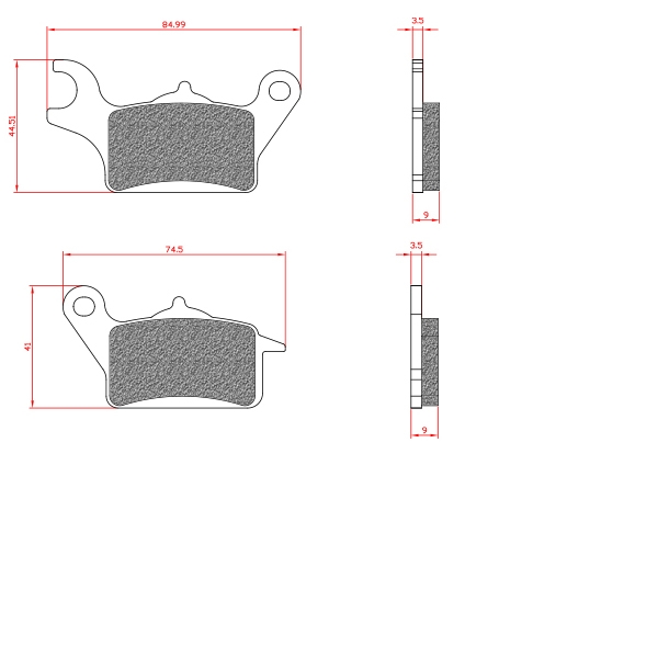 PLAQUETTE DE FREIN MAXISCOOTER BRENTA ADAPT. YAMAHA TRICITY 125-300CC AVANT DROIT (HOMOLOGUEE ECE R90) BR3179