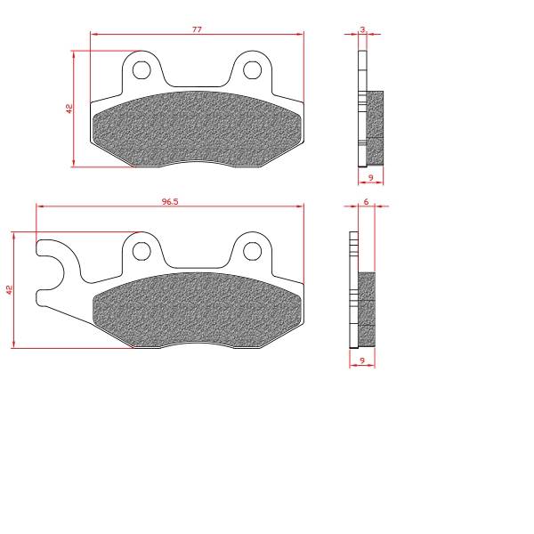 PLAQUETTE DE FREIN MAXISCOOTER BRENTA ADAPT. KYMCO AGILITY 50-125CC / TGB / KEEWAY (HOMOLOGUEE ECE R90) BR3070