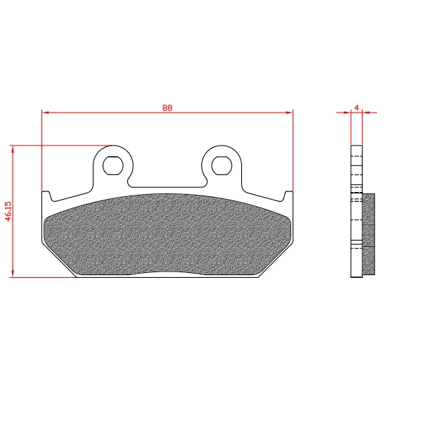PLAQUETTE DE FREIN MAXISCOOTER BRENTA ADAPT. SUZUKI BURGMAN 400-650CC ARRIERE (HOMOLOGUEE ECE R90) BR3104