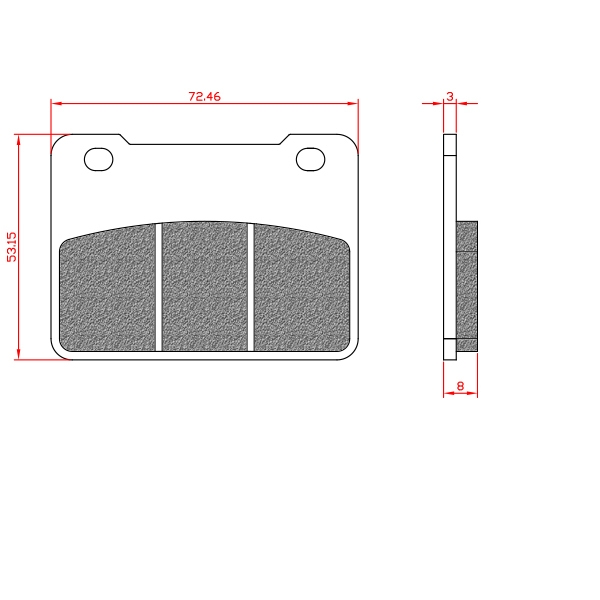PLAQUETTE DE FREIN MAXISCOOTER BRENTA ADAPT. SYM 400-600 MAXSYM 2011>. 500 MAXSYM 2020> AVANT  (HOMOLOGUEE ECE R90) BR3174