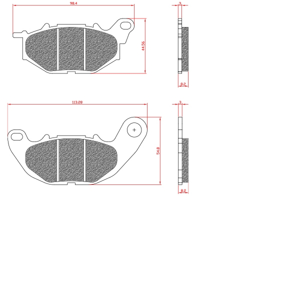 PLAQUETTE DE FREIN MAXISCOOTER BRENTA ADAPT. YAMAHA XMAX 125 / 250 / 300CC E4 2018 / MBK EVOLIS 2 125-300 E4 2018> AVANT  (HOMOLOGUEE ECE R90) BR3175