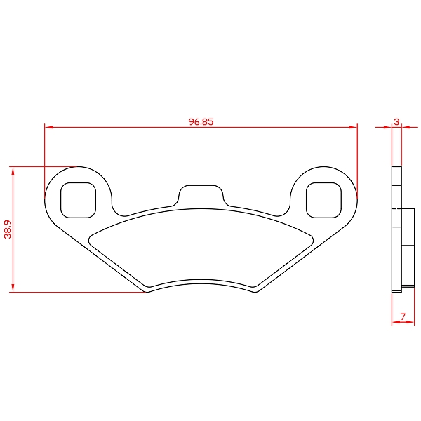 PLAQUETTE DE FREIN MAXISCOOTER / QUAD  BRENTA ADAPT. PEUGEOT METROPOLIS 400I / POLARIS 400 SPORTSMAN 2001> AV. 350 SPORTSMAN 4x4 1993> AV. 700 SPORTSMAN 4x4 2002> AV (HOMOLOGUEE ECE R90) BR3157