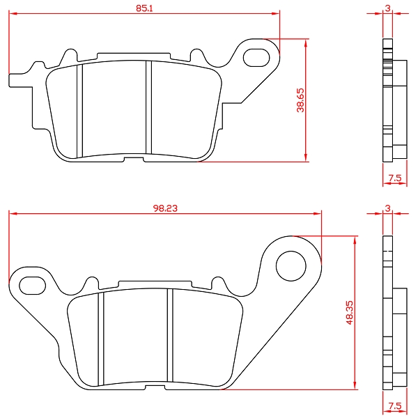 PLAQUETTE DE FREIN MAXISCOOTER BRENTA ADAPT. YAMAHA NMAX 125-155CC 2015-2023 AVANT / YAMAHA D'ELIGHT 2017- AVANT (HOMOLOGUEE ECE R90) BR3182