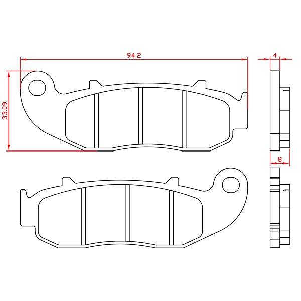 PLAQUETTE DE FREIN MOTO BRENTA  ADAPT. FANTIC 50-125-250CC CABALLERO / PERFORMANCE / COMPETITION / VENT MOTO 50CC  BAJA - DERAPAGE  AVANT (HOMOLOGUEE ECE R90) BR3221