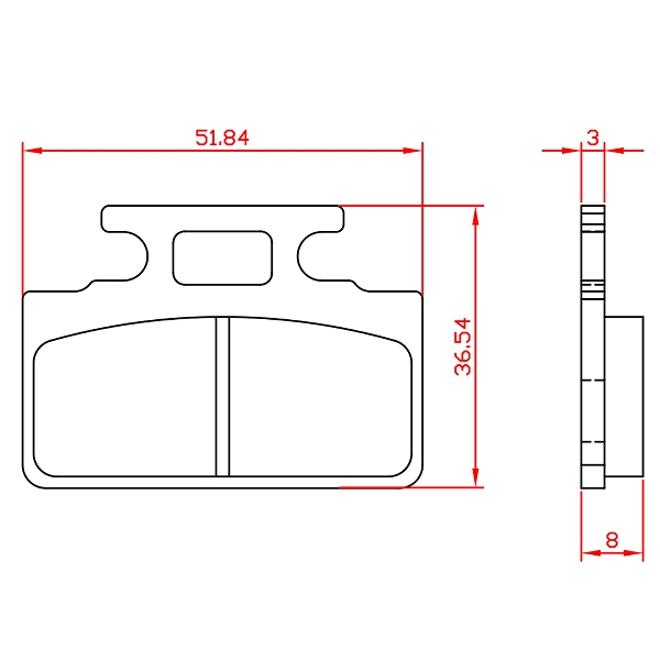 PLAQUETTE DE FREIN MAXISCOOTER BRENTA ADAPT. SYM 50-100 MIO 4T AV / HONDA 50-80-125CC  LEAD 1986-1993 AVANT  (HOMOLOGUEE ECE R90) BR3183