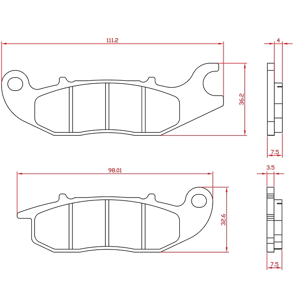 PLAQUETTE DE FREIN SCOOTER / MOTO  BRENTA ADAPT. SCOOTER ELECTRIQUE NIU N-SPORT. RIEJU RS2. HONDA CBF 125CC AV  (HOMOLOGUEE ECE R90) BR3147