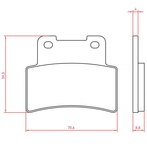 PLAQUETTE DE FREIN MAXISCOOTER BRENTA  ADAPT. KYMCO 400 XCITING 2012-2024 / PEUGEOT XP ALLURE 400CC / SYM MAXYM 400I   AVANT (HOMOLOGUEE ECE R90) BR3289