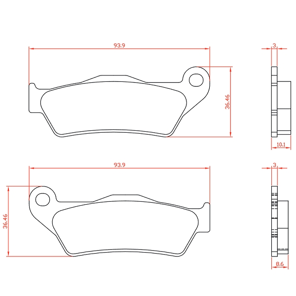 PLAQUETTE DE FREIN MOTO BRENTA ADAPT. BMW 850 R GS 1996-2007 AR.  1000 S XR 2015> AR. 1100 R 1999 AR. 1150 R RT 2001-2006 AR. 1300 R S 2009-2015 (HOMOLOGUEE ECE R90) BR3084