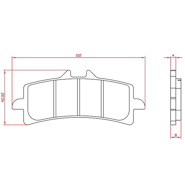 PLAQUETTE DE FREIN MOTO BRENTA METAL FRITTE ADAPT. APRILIA 1000 RSV4 RF 2015> AV / BMW 1200 HP2 2008-2011 AV / KTM 1290 SUPERDUKE 2014> AV / HONDA 1000 CBR RR 2014> / KAWASAKI H2 / ETRIER BREMBO RACIN