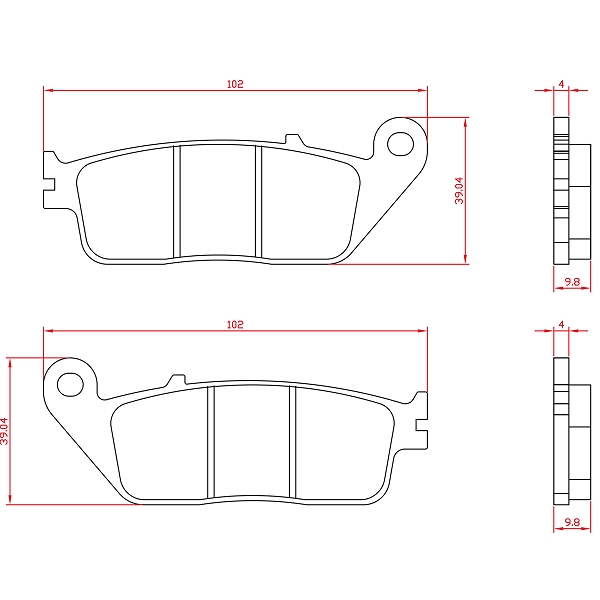 PLAQUETTE DE FREIN MOTO BRENTA ADAPT. HONDA 400 SILVER WING AR. 600 SILVER WING AR. 700 INTEGRA 2014> AR   (HOMOLOGUEE ECE R90) BR3071
