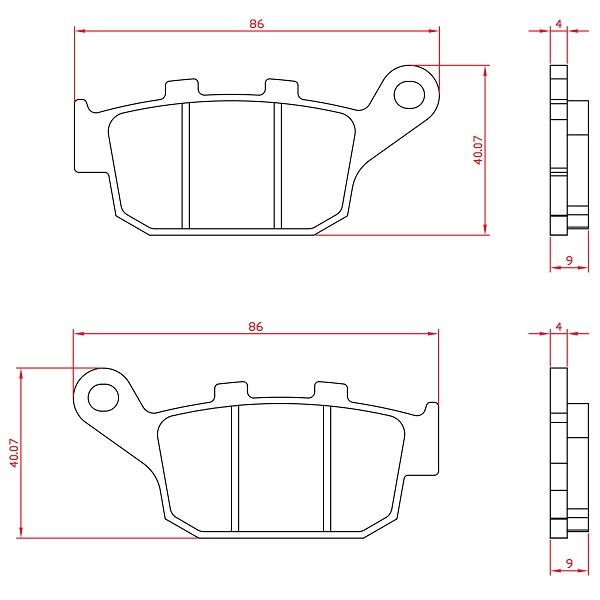 PLAQUETTE DE FREIN MOTO BRENTA ADAPT. HONDA 700 INTEGRA 2014-2019 AR. 250 FORZA 2000-2004 / XADV 750CC 2017-2024 / CBR 500-650CC AR  (HOMOLOGUEE ECE R90) BR3155