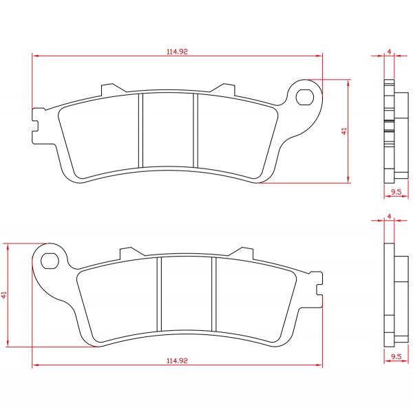 PLAQUETTE DE FREIN MOTO BRENTA METAL FRITTE ADAPT. HONDA GL GOLDWING 1800 2001-2017 > AR   (HOMOLOGUEE ECE R90) BR4306