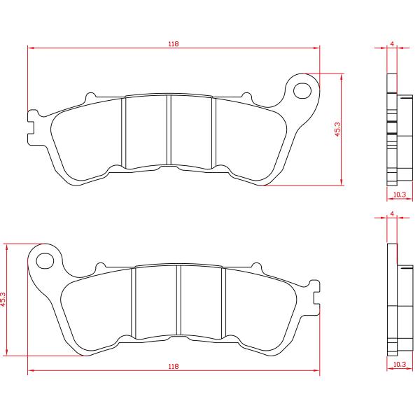 PLAQUETTE DE FREIN MOTO BRENTA METAL FRITTE ADAPT. HONDA GL GOLDWING 1800 2018-2021 > AR   (HOMOLOGUEE ECE R90) BR4307