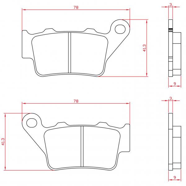 PLAQUETTE DE FREIN MOTO BRENTA ADAPT. BMW F650 / F750 / F850 / S 1000R AR / YAMAHA TENERE 700 AR / KTM DUKE 690 / ADVENTURE 790-950 / TRIUMPH AR   (HOMOLOGUEE ECE R90) BR3088