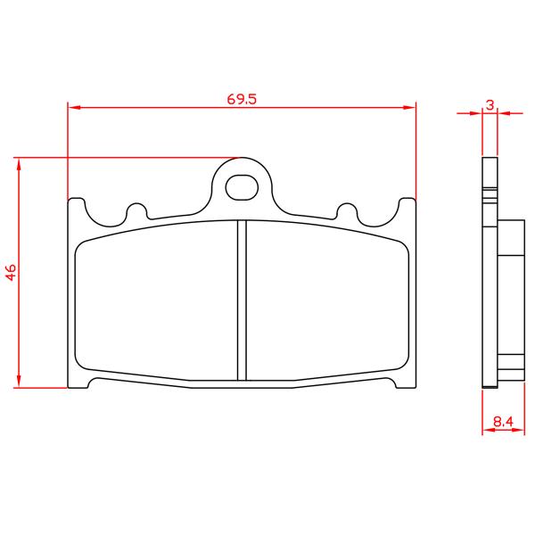 PLAQUETTE DE FREIN MOTO BRENTA METAL FRITTE ADAPT KAWASAKI 600 ZX-6R NINJA 1993>1997 AV / SUZUKI 1250 GSF BANDIT 2007>2018 AV. 750 GSX-R 2000>2003 AV  (HOMOLOGUEE ECE R90) BR4062