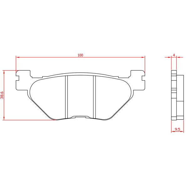 PLAQUETTE DE FREIN MOTO BRENTA METAL FRITTE ADAPT  YAMAHA 900 TDM 2002> AR. 1200 XT Z SUPER TENERE 2010> AR. 1300 FJR 2001> AR. 1700 V-MAX 2009> AR  (HOMOLOGUEE ECE R90) BR4139