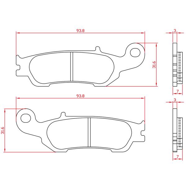 PLAQUETTE DE FREIN MOTO BRENTA OFFROAD ADAPT.  YAMAHA 125-250-450 YZ 2008> AV. 250 WR F 2016> AV  ( BR6105 )