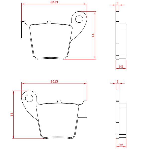 PLAQUETTE DE FREIN MOTO BRENTA OFFROAD ADAPT.  HM 125 CRE-CRM. 250 CRE-CRM. 450 CRE-CRM AR / HONDA CR 125 R 2002>. 125-250-450 CRF / APRILIA 450 MXV 2009> AR ( BR6046 )