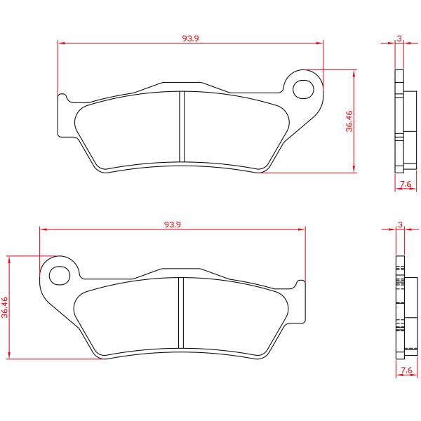 PLAQUETTE DE FREIN MOTO BRENTA OFFROAD ADAPT.  KTM 400-600-620-640 LC4 AV / HUSQVARNA 250-350-410-570-610 TE AV / MOTO-GUZZI 1200 GRISO. NORGE AR /SHERCO 250-300-450-510 SE AV ( BR6027 )