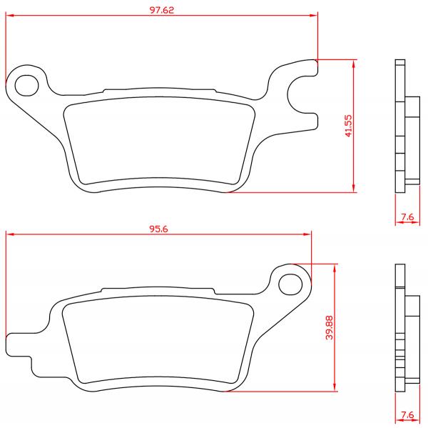 PLAQUETTE DE FREIN MOTO BRENTA ORGANIQUE  ADAPT. YAMAHA RAY ZR 125CC 2024   (HOMOLOGUEE ECE R90) BR3327