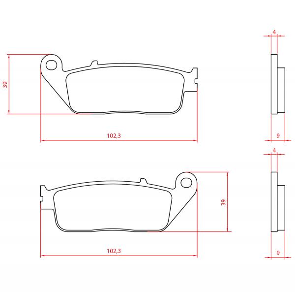 PLAQUETTE DE FREIN MOTO BRENTA ORGANIQUE ADAPT. ZONTES ZT / GK / U / M / R / V / X 125-310CC    (HOMOLOGUEE ECE R90) BR3242