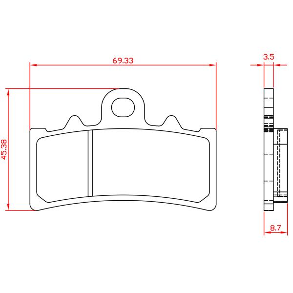 PLAQUETTE DE FREIN MOTO BRENTA METAL FRITTE ADAPT. BMW C310 / C400 / VOGE SR4 400CC / KTM DUKE 125CC  (HOMOLOGUEE ECE R90) BR4154