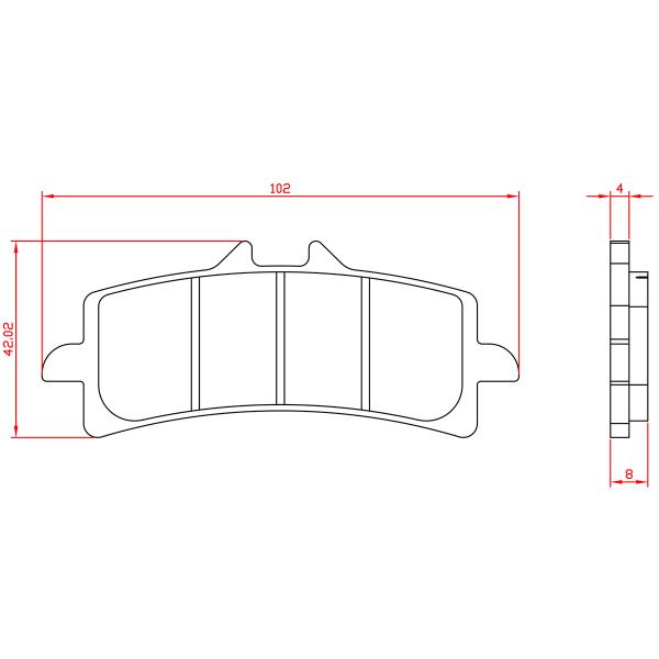 PLAQUETTE DE FREIN MOTO BRENTA CERAMIQUE ADAPT. APRILIA 1000 RSV4 RF 2015> AV / BMW 1200 HP2 2008-2011 AV / KTM 1290 SUPERDUKE 2014> AV / HONDA 1000 CBR RR 2014> / KAWASAKI H2 / ETRIER BREMBO RACING T