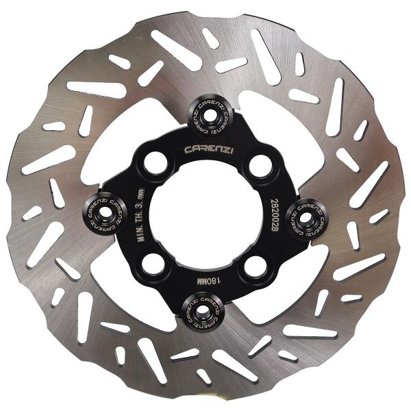 DISQUE DE FREIN Ø 180 CARENZI PERFORMANCE  ADAPT MBK 50 BOOSTER 1999-2016 / YAMAHA 50 BWS 2004-2016 Ø180mm (OEM : 4VU-F582T0-000)