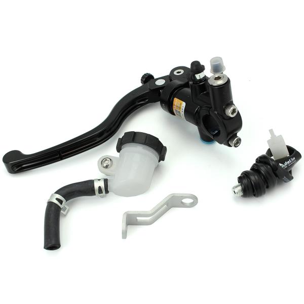 MAITRE CYLINDRE DE FREIN ARRIERE / EMBRAYAGE RADIAL CNC COMPLET OPM UNIVERSEL GAUCHE (Ø14 X 18) ADAPATBLE SCOOTER/MOTO