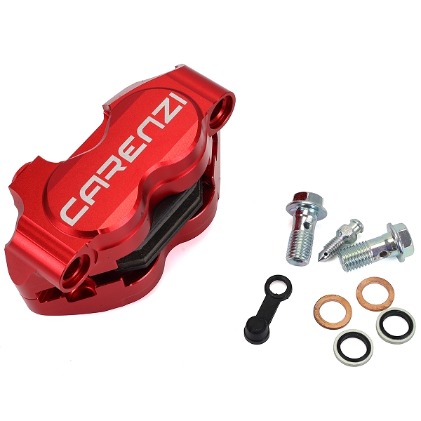 ETRIER DE FREIN RADIAL UNIVERSEL CARENZI 4 PISTONS ROUGE