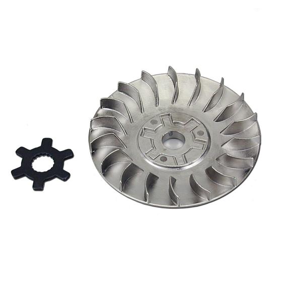 FLASQUE / JOUE FIXE VARIATEUR ALU ADAPT. MBK BOOSTER / YAMAHA BWS / AEROX / APRILIA 50 SR / MALAGUTI 50 F12 (OEM : 3VLE76110000)