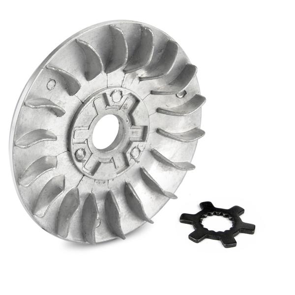 FLASQUE / JOUE FIXE VARIATEUR ALU ADAPT. SCOOTER GY6 50CC 2T / CPI ARAGON HUSSAR OLIVER POPCORN  / SCOOTER KEEWAY 2T Ø16