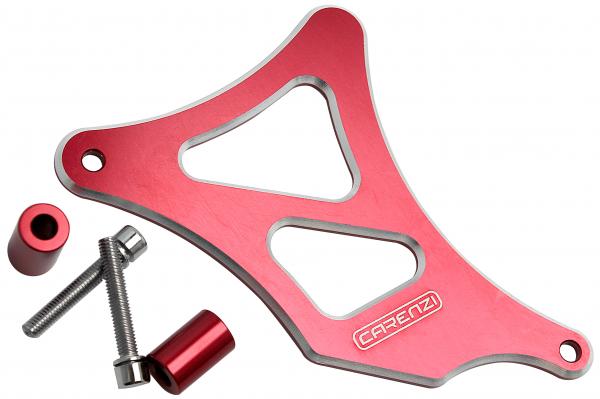 CACHE PIGNON ALUMINIUM CARENZI ADAPT. MINARELLI 50 AM6 / BETA 50 RR / RIEJU 50 MRT / SHERCO 50 SM-R. SE-R  ROUGE ANODISE