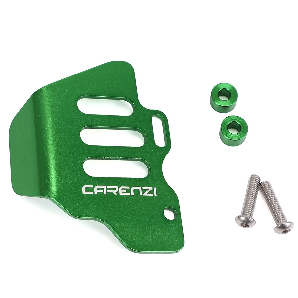PLATINE DE PROTECTION ALU DE MAITRE CYLINDRE ARRIERE CARENZI EVO ADAPT. MECABOITE 50CC VERT