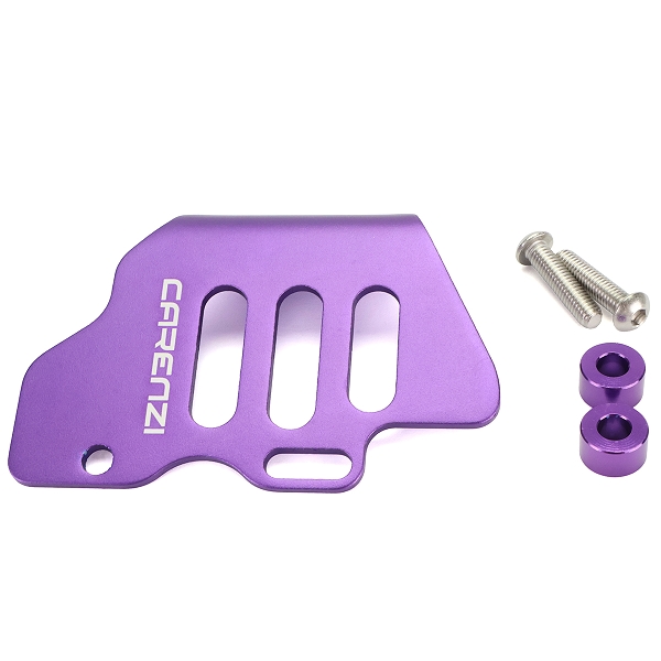 PLATINE DE PROTECTION ALU DE MAITRE CYLINDRE ARRIERE CARENZI EVO ADAPT. MECABOITE 50CC VIOLET