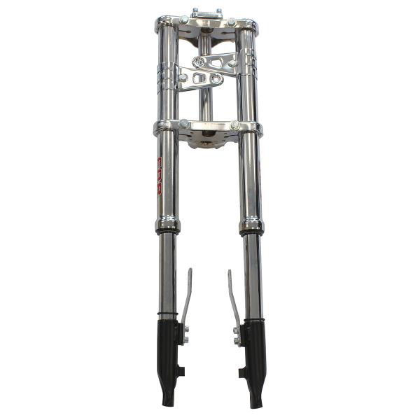 FOURCHE CYCLO INVERSEE EBR ADAPT. PEUGEOT 103 ( Ø30mm / COURSE : 95mm ) CHROME