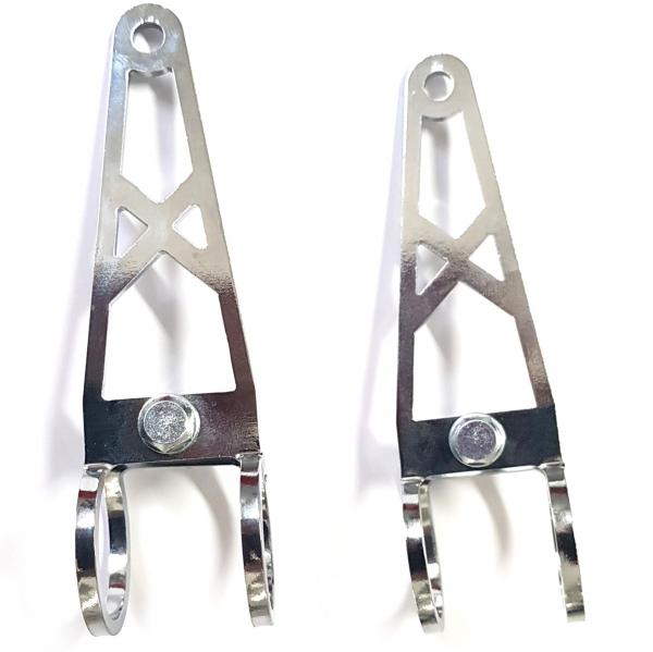 KIT 2 PCES SUPPORT OPTIQUE RACING X LONG CHROME Ø28