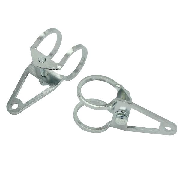 KIT 2 PCES SUPPORT OPTIQUE RACING COURT CHROME Ø28