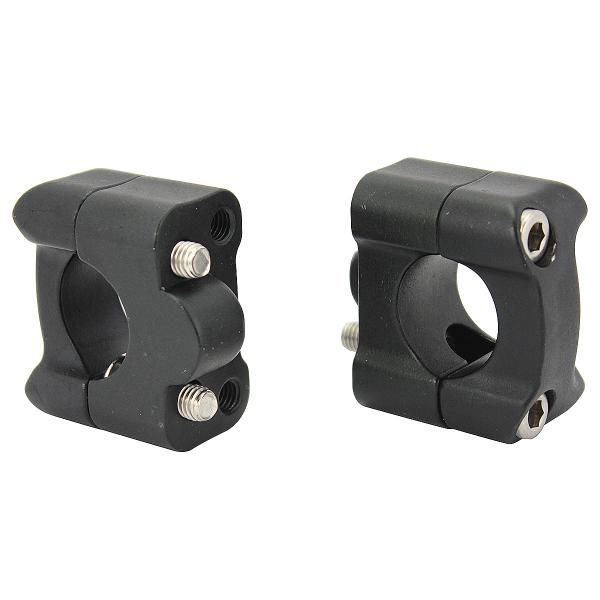 PONTET DE GUIDON ALU ADAPT. GUIDON Ø28.6 NOIR MAT (LA PAIRE)