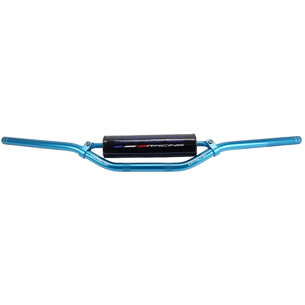 GUIDON MOTO CROSS / MECABOITE CARENZI EVO AVEC MOUSSE Ø22MM  (L : 810MM / H : 50mm) BLEU