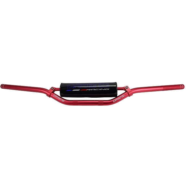 GUIDON MOTO CROSS / MECABOITE CARENZI EVO AVEC MOUSSE Ø22MM  (L : 810MM / H : 50mm) ROUGE