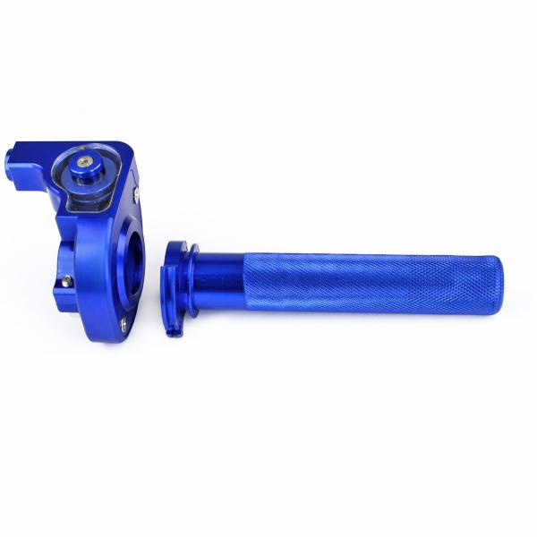 POIGNEE GAZ NOEND TIRAGE HOLORGER ALU CNC BLEU ANODISE