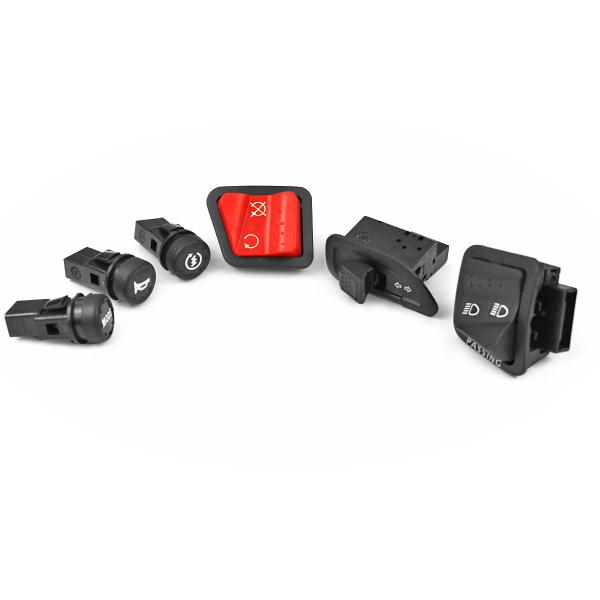 KIT COMMODO / COMMUTATEUR DROIT ET GAUCHE  SCOOTER ADAPT. PIAGGIO (OEM : 294723 / 294434 / 58236R / 294877 / 58058R / 58057R)